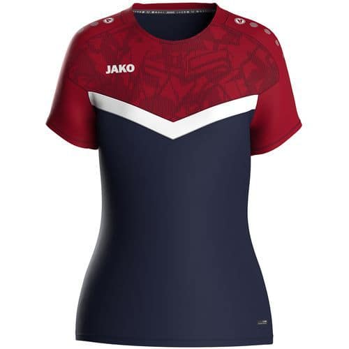 T-shirt de sport femme Iconic bleu/rouge Jako