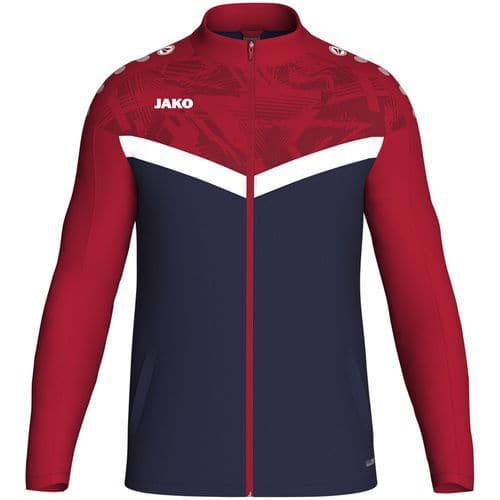 Veste de survêtement polyester enfant Iconic bleu/rouge Jako