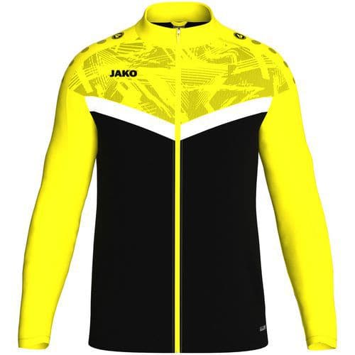 Veste de survêtement polyester enfant Iconic noir/jaune Jako