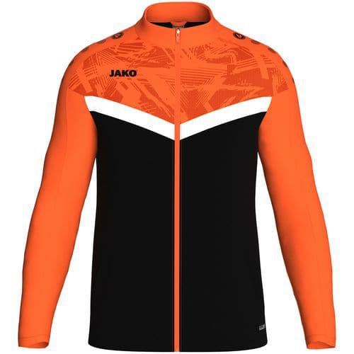 Veste de survêtement polyester enfant Iconic noir/orange Jako