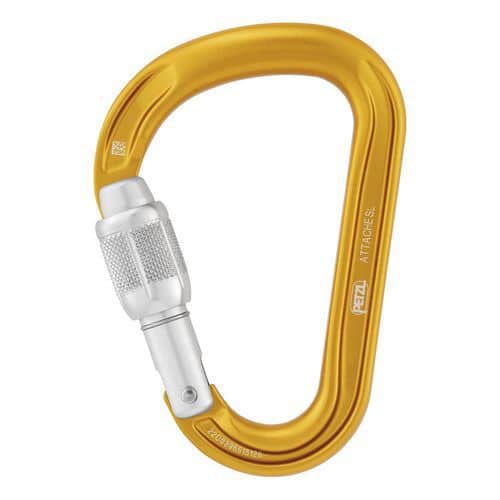 Mousqueton d'escalade - Attache Screw Lock Jaune - Petzl