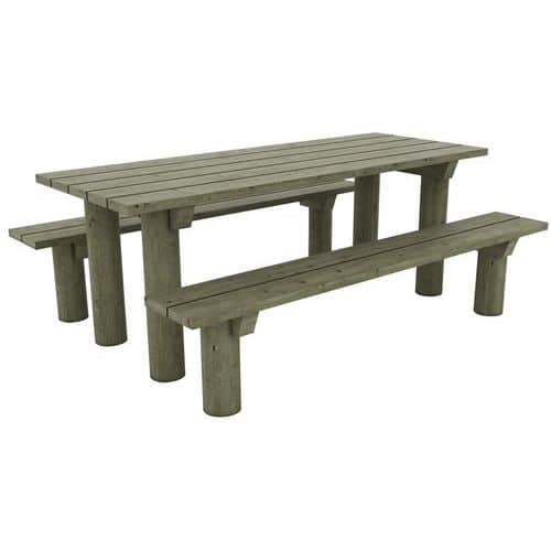 Table bancs Holavre 2 m pin traité Mobextan