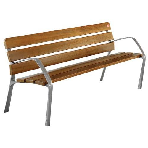 Banc et fauteuil Néo bois exotique/fonte