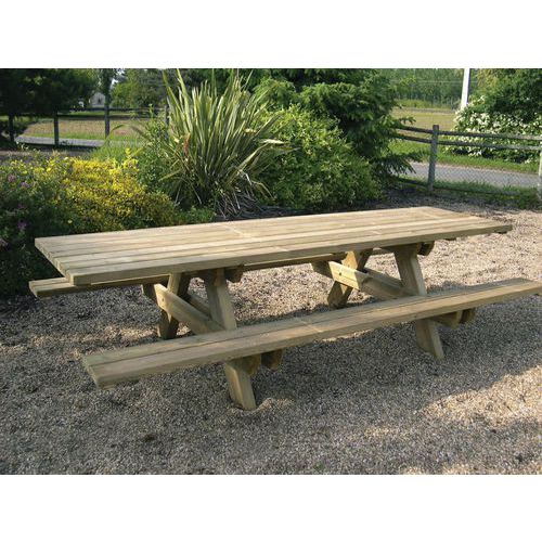 Table bancs en bois grand plateau Boisdexter