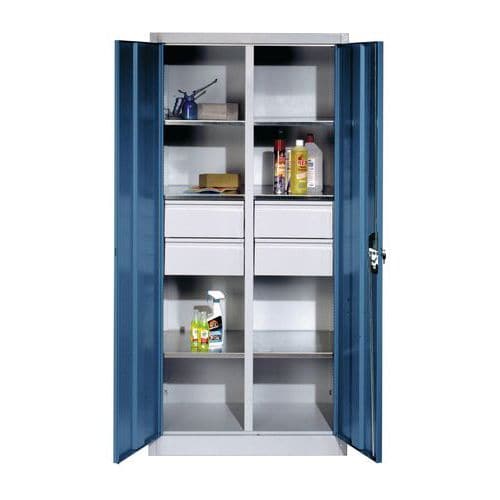 Armoire haute 6 tablettes 4 tiroirs CP