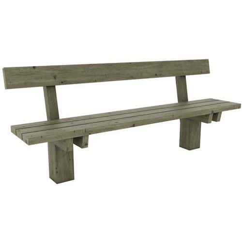 Banc Ouessant L 200 x 60 H 80 cm - pin traité - Manutan Expert