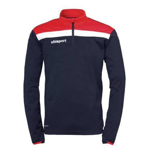 Sweat zippé 1/4 Offense 23 - Bleu/rouge - Uhlsport