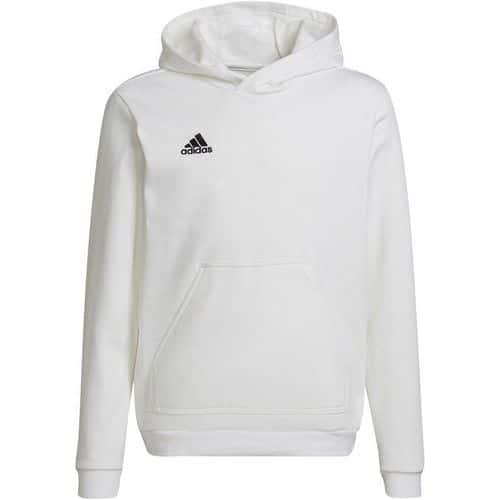 Sweat à capuche enfant - adidas - entrada 22 blanc