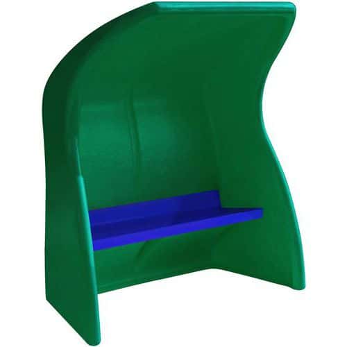 Abri de touche monobloc vert - Assise banc