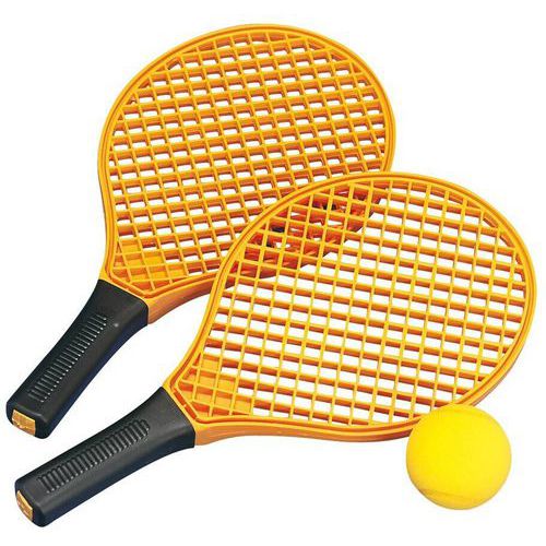 Ensemble de balles de tennis pour enfants Raquette de tennis pour enfant, 2  raquettes en plastique Comprend 2 balles en mousse Cadeau pour tout-petits