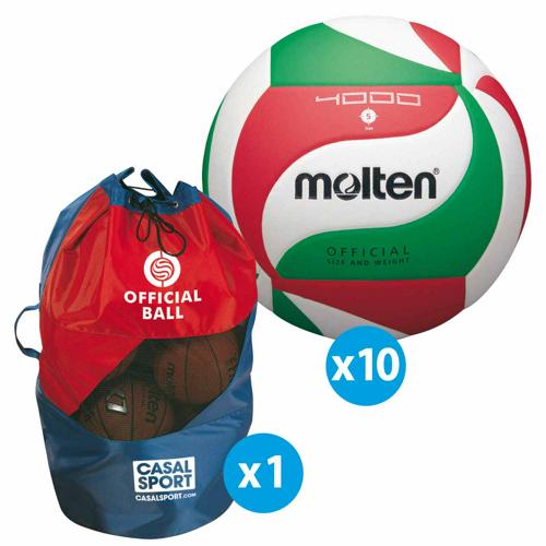 Lot 10 ballons de volley - Molten - V5M4000 - Casalsport.com